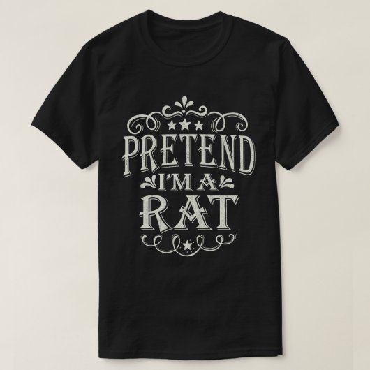 Doe alsof ik een Rat Easy Lazy Halloween kostuum b T-shirt (Design voorkant)
