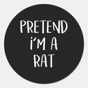 Doe alsof ik een rat kostuum party leuk Halloween Ronde Sticker