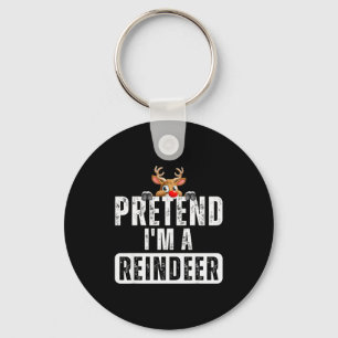 Doe alsof ik een rendier ben Easy Kerst Costuum Sleutelhanger
