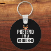 Doe alsof ik een rendier ben Easy Kerst Costuum Sleutelhanger (Voorkant)