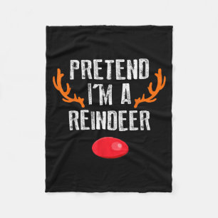 Doe alsof ik een rendier ben Funny Lazy Kerstman H Fleece Deken
