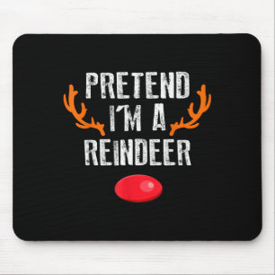 Doe alsof ik een rendier ben Funny Lazy Kerstmanne Muismat