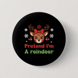 Doe alsof ik een rendier familie pyjama rendier Co Ronde Button 5,7 Cm