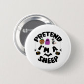 Doe alsof ik een schaap ben Grappig Halloween Kost Ronde Button 5,7 Cm (Voorkant /achterkant)