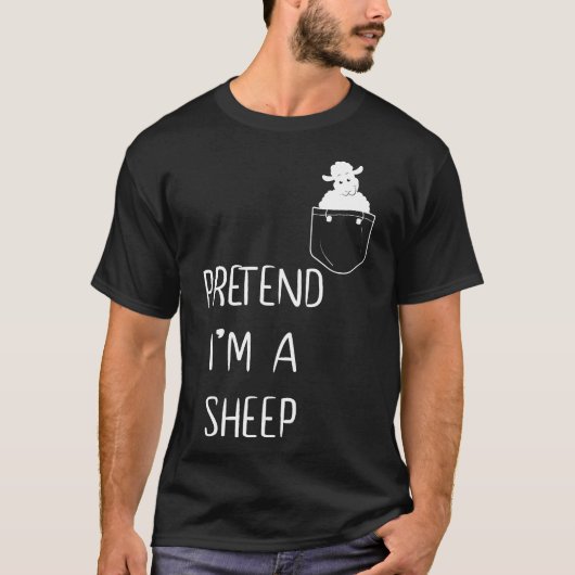 Doe alsof ik een schaap grappig luie eenvoudige Ha T-shirt (Voorkant)