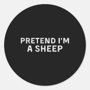 Doe alsof ik een schaap Shirt lam Halloween kostuu Ronde Sticker