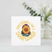 Doe alsof ik een Schattigee en grappige zonnebloem Kaart (Staand voorkant)