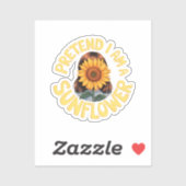 Doe alsof ik een Schattigee en grappige zonnebloem Sticker (Vel)