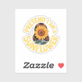 Doe alsof ik een Schattigee en grappige zonnebloem Sticker