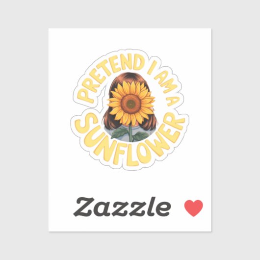 Doe alsof ik een Schattigee en grappige zonnebloem Sticker (Vel)
