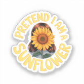 Doe alsof ik een Schattigee en grappige zonnebloem Sticker (Voorkant)