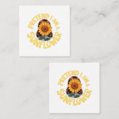 Doe alsof ik een Schattigee en grappige zonnebloem Vierkante Visitekaartje (Voorkant / Achterkant)