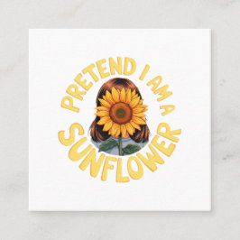 Doe alsof ik een Schattigee en grappige zonnebloem Vierkante Visitekaartje