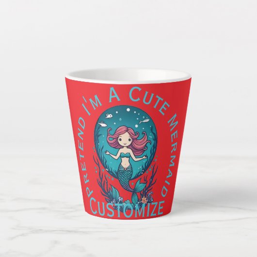 Doe alsof ik een Schattigee zeemeermin ben Thunder Latte Mok (Voorkant)
