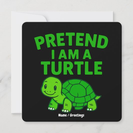 Doe alsof ik een schildpad ben Halloween kerstkost Kaart (Voorkant)