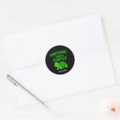 Doe alsof ik een schildpad ben Halloween kerstkost Ronde Sticker (Envelop)