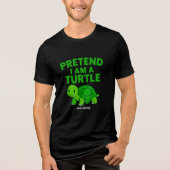 Doe alsof ik een schildpad ben Halloween kerstkost Tri-Blend Shirt (Voorkant)