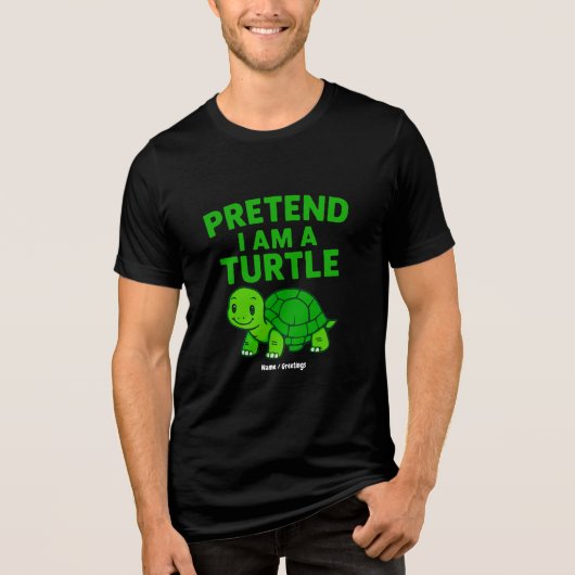 Doe alsof ik een schildpad ben Halloween kerstkost Tri-Blend Shirt (Voorkant)