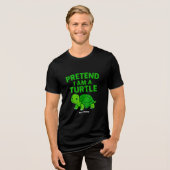 Doe alsof ik een schildpad ben Halloween kerstkost Tri-Blend Shirt (Voorkant volledig)