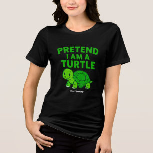 Doe alsof ik een schildpad ben Halloween kerstkost Tri-Blend Shirt