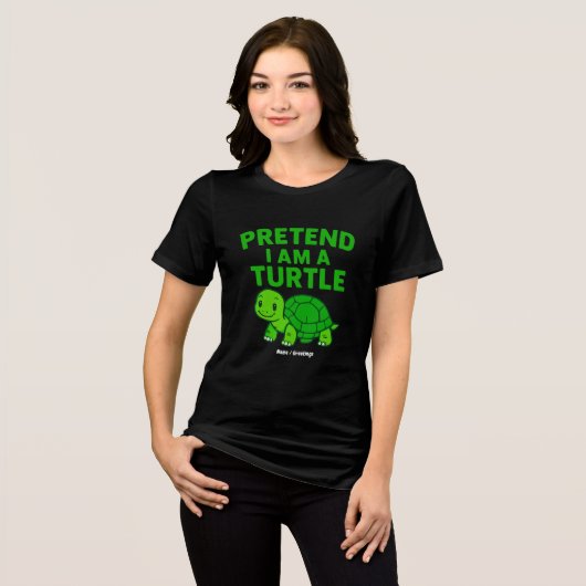 Doe alsof ik een schildpad ben Halloween kerstkost Tri-Blend Shirt (Voorkant volledig)