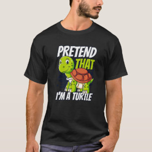 Doe alsof ik een schildpad ben met rode opgeruimde t-shirt