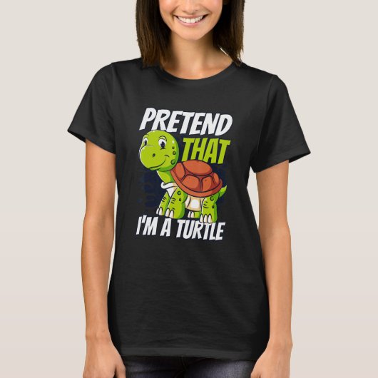 Doe alsof ik een schildpad ben met rode opgeruimde t-shirt (Voorkant)