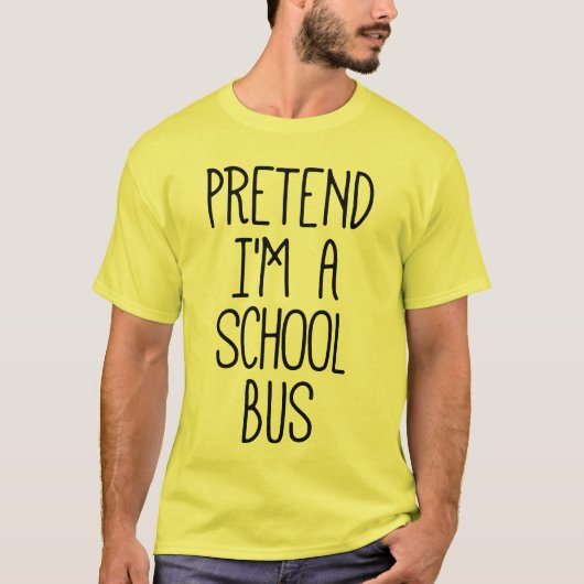 Doe alsof ik een schoolbus ben Grappig Halloween T-shirt (Voorkant)