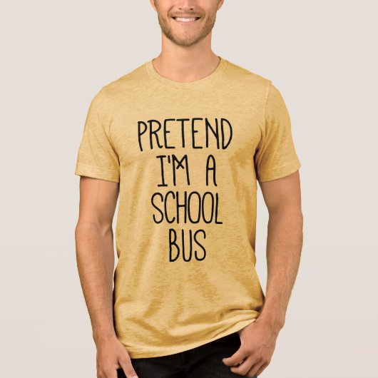 Doe alsof ik een schoolbus ben Grappig Halloween Tri-Blend Shirt (Voorkant)