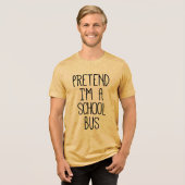Doe alsof ik een schoolbus ben Grappig Halloween Tri-Blend Shirt (Voorkant volledig)