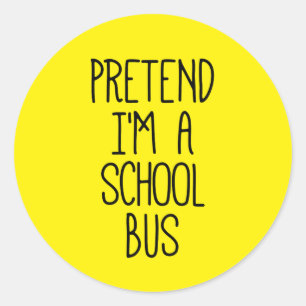 Doe alsof ik een schoolbus ben Grappige Halloween Ronde Sticker