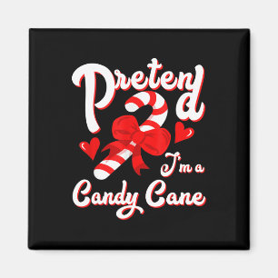 Doe alsof ik een Snoep Candy Cane Crew Santa Chris Magneet