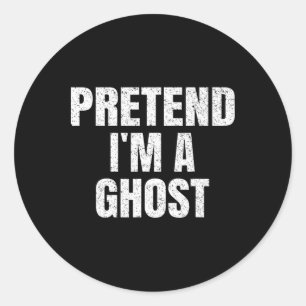 Doe alsof ik een spook ben Lazy Easy Halloween Fam Ronde Sticker