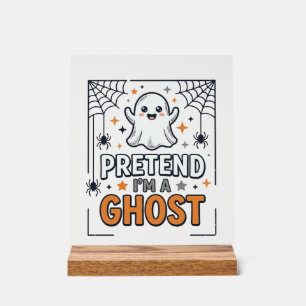 Doe alsof ik een spook ben Schattig Halloween Acryl Bord
