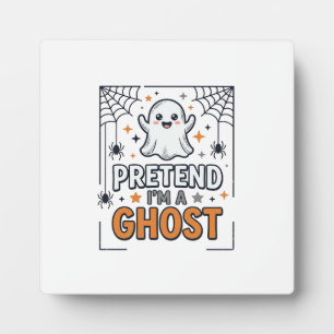 Doe alsof ik een spook ben Schattig Halloween Fotoplaat