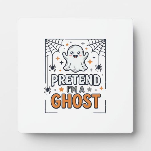 Doe alsof ik een spook ben Schattig Halloween Fotoplaat (Voorkant)