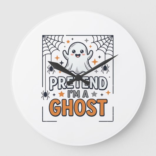 Doe alsof ik een spook ben Schattig Halloween Grote Klok (Voorkant)