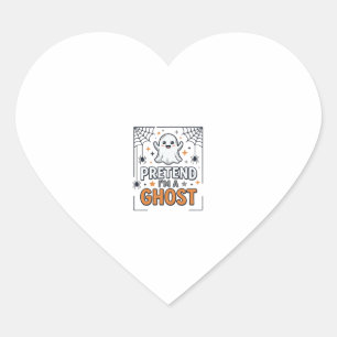 Doe alsof ik een spook ben Schattig Halloween Hart Sticker