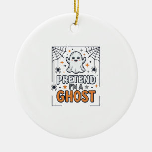 Doe alsof ik een spook ben Schattig Halloween Keramisch Ornament