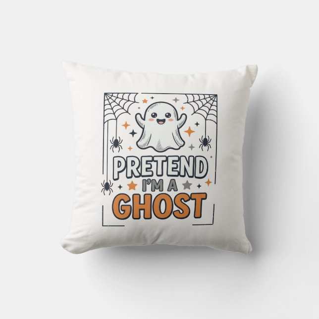 Doe alsof ik een spook ben Schattig Halloween Kussen (Voorkant)