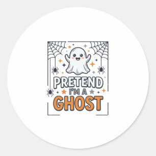 Doe alsof ik een spook ben Schattig Halloween Ronde Sticker