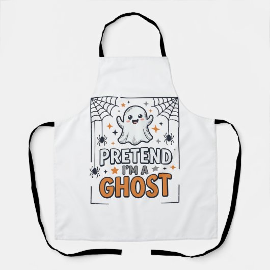 Doe alsof ik een spook ben Schattig Halloween Schort (Voorkant)