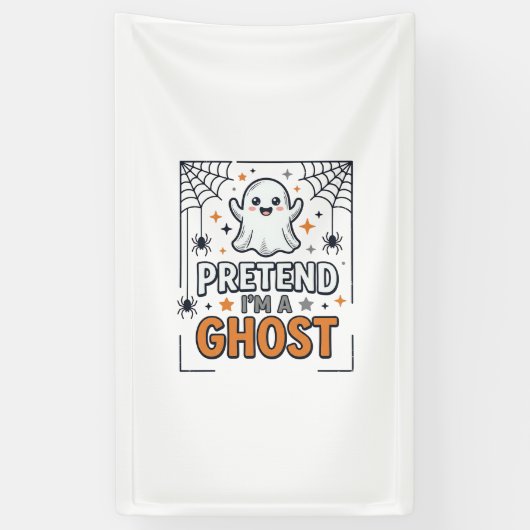 Doe alsof ik een spook ben Schattig Halloween Spandoek (Verticaal)