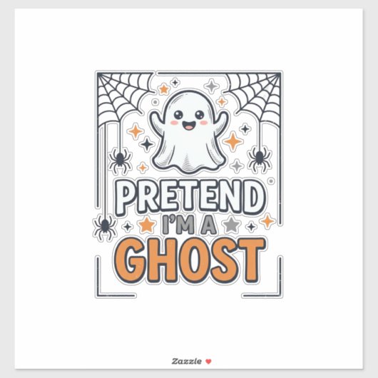 Doe alsof ik een spook ben Schattig Halloween Sticker (Vel)