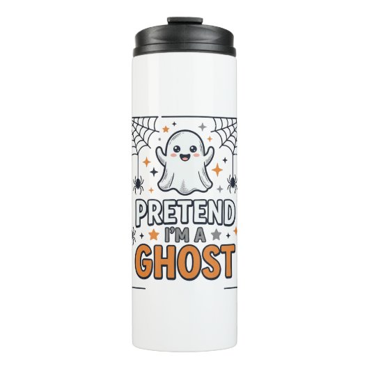 Doe alsof ik een spook ben Schattig Halloween Thermosbeker (Voorkant)