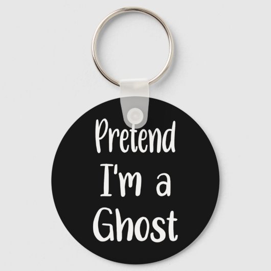 Doe alsof ik een spookkostuum ben Halloween Lazy E Sleutelhanger (Voorkant)