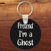Doe alsof ik een spookkostuum ben Halloween Lazy E Sleutelhanger (Voorkant)