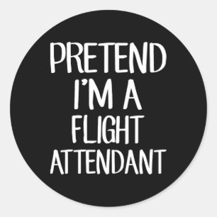 Doe alsof ik een stewardess kostuum familie lui ronde sticker