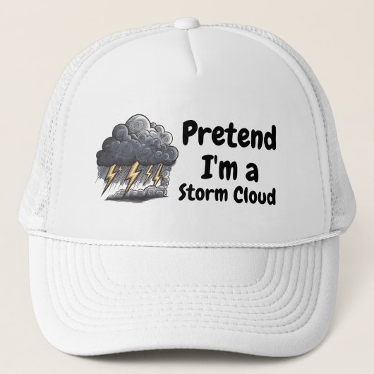 Doe alsof ik een storm wolk lui kostuum wit trucker pet (Voorkant)