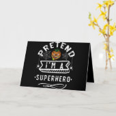 Doe alsof ik een Superheld Halloween Kostuum Cadea Kaart (Gele Bloem)
